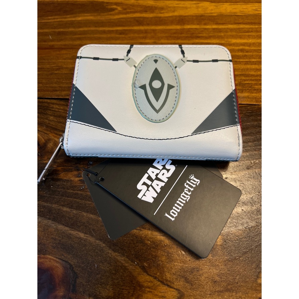Loungefly Star Wars Bad Batch Omega Wallet White Grey Zip Around NEW